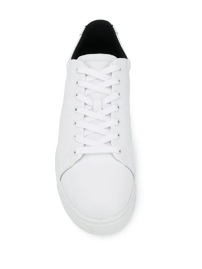 Shop Emporio Armani Leather Sneakers In White