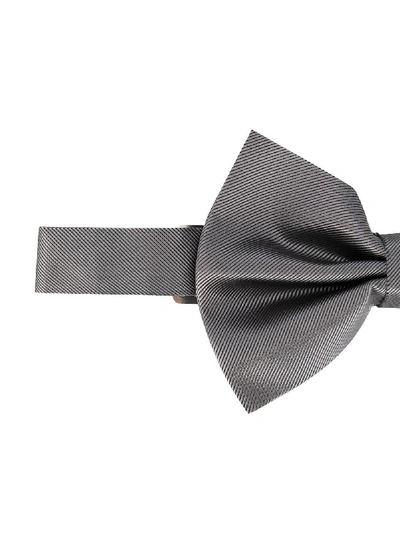 Shop Emporio Armani Silk Bow Tie In Grey