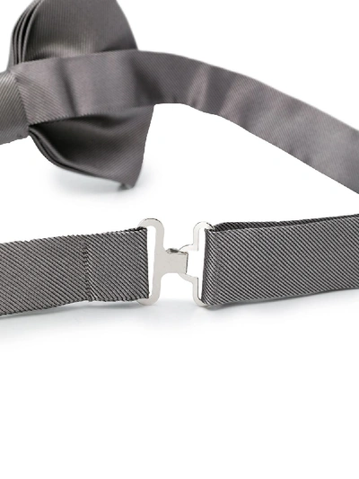Shop Emporio Armani Silk Bow Tie In Grey