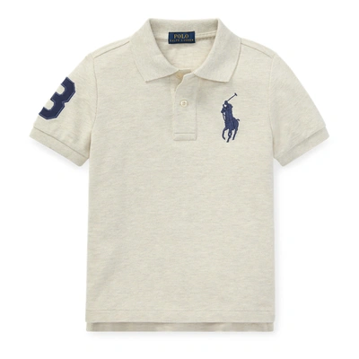Shop Polo Ralph Lauren Big Pony Cotton Mesh Polo In New Sand Heather