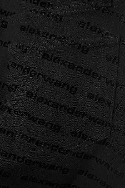 Shop Alexander Wang High Rise Logo Print Jean In Stay Black