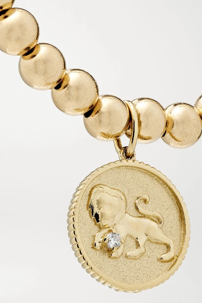 Shop Sydney Evan Leo 14-karat Gold Diamond Bracelet