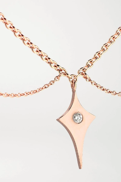 Shop Diane Kordas Shield 14-karat Rose Gold Diamond Anklet