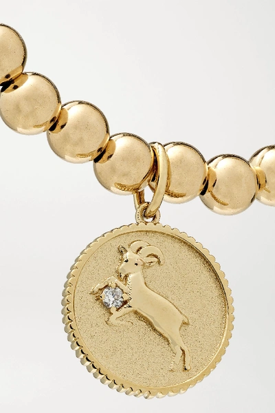 Shop Sydney Evan Capricorn 14-karat Gold Diamond Bracelet