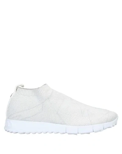 Shop Jimmy Choo Woman Sneakers Ivory Size 5 Textile Fibers, Lurex In White