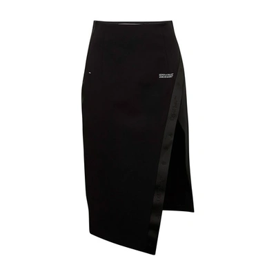 Shop Off-white Side Split Skirt In Black