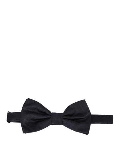 Shop Dolce & Gabbana Silk Bow Tie In Dark Blue