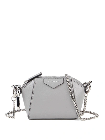 Shop Givenchy Antigona Baby Bag In Light Grey