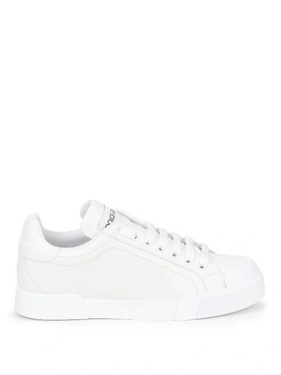 Shop Dolce & Gabbana Portofino Rubber Point Sneakers In White