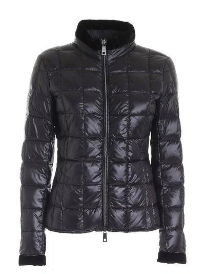 Shop Fay Logo Patch Down Jacket In Black