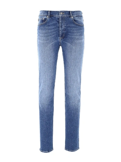 Shop Givenchy Faded Denim Jeans In Light Blue