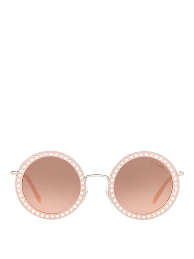 Miu Miu D lice Rhinestone Sunglasses In Pink ModeSens