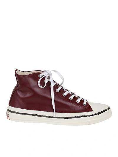 Shop Marni Patent Leather Point Sneakers In Red