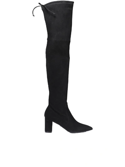 Shop Stuart Weitzman Lesley Suede Over-the-knee Boots In Black