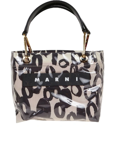 Shop Marni Glossy Grip Shopping Bag In White