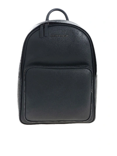 Shop Emporio Armani Logo Backpack In Dark Blue