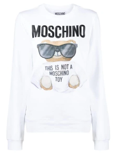 Shop Moschino Teddy Sweatshirt In Fantasy Print White