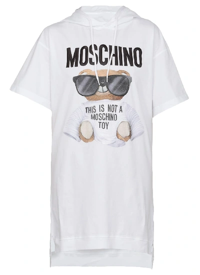 Shop Moschino Teddy Bear Dress In Fantasy Print White