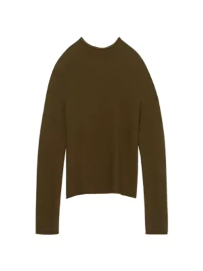 Shop Theory Seamless Cashmere Knit Sweater In Military