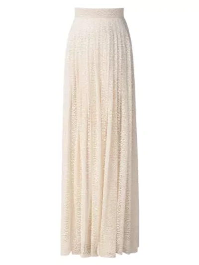 Shop Akris Women's Millefleur Lace Pleated Maxi Skirt In Beige