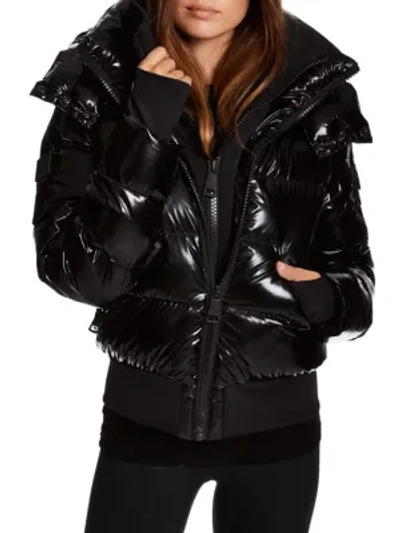 Shop Sam Bungalow Double-front Puffer Down Jacket In Caviar