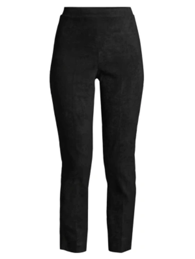 Shop Kobi Halperin Women's Lori Faux Suede Ankle Pants In Black