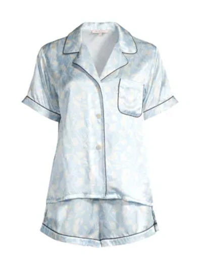 Shop Morgan Lane Katelyn 2-piece Short-sleeve Shirt & Shorts Set In Sky Blue