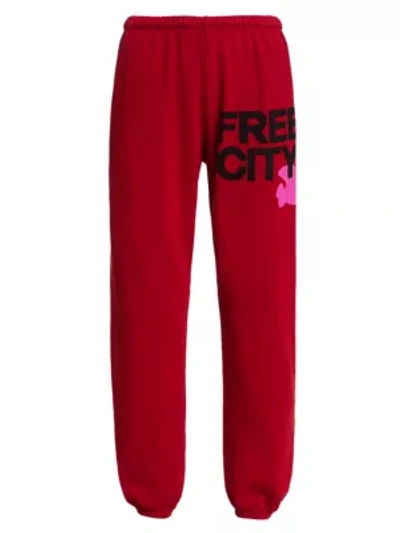 Shop Free City Logo Sweatpants In Art Red