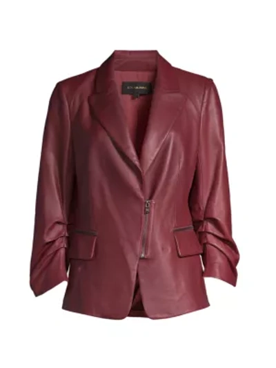 Shop Kobi Halperin Women's Caden Leather Blazer In Scarlet