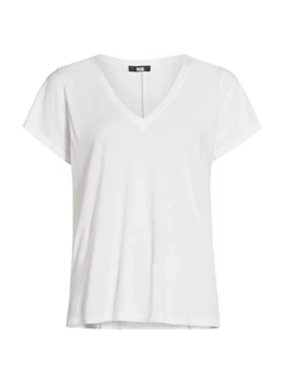 Shop Paige Jeans Zaya V-neck T-shirt In White