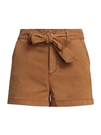 Shop Paige Jeans Anessa Tie-waist Shorts In Vintage Soft Clay