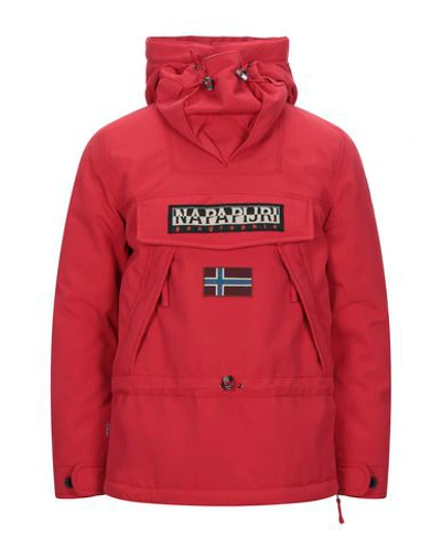 Shop Napapijri Jacket In Brick Red