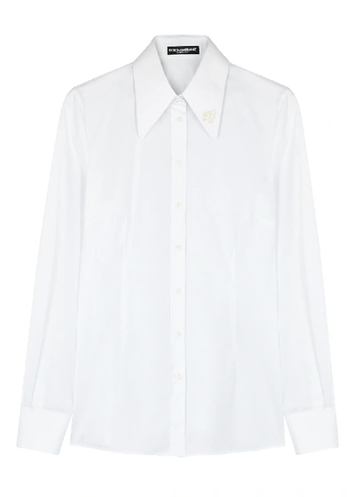 Shop Dolce & Gabbana White Stretch-cotton Shirt