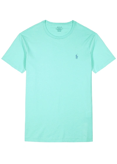Shop Polo Ralph Lauren Mint Cotton T-shirt In Green