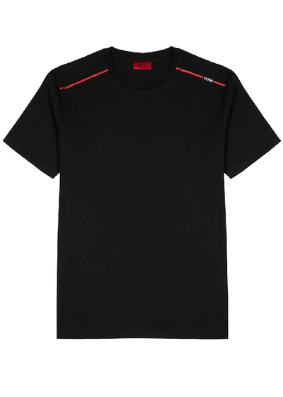 Shop Hugo Dyrtid Black Logo-print Cotton T-shirt