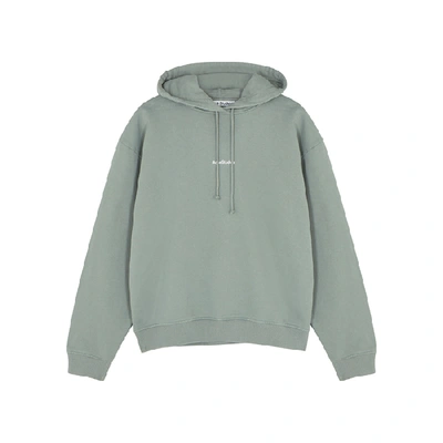 Shop Acne Studios Feidra Sage Hooded Cotton Sweatshirt In Light Green