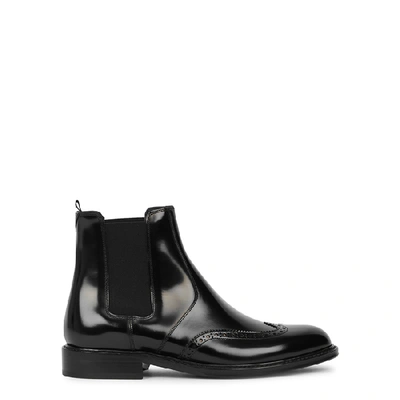 Shop Saint Laurent Army Black Glossed Leather Chelsea Boots