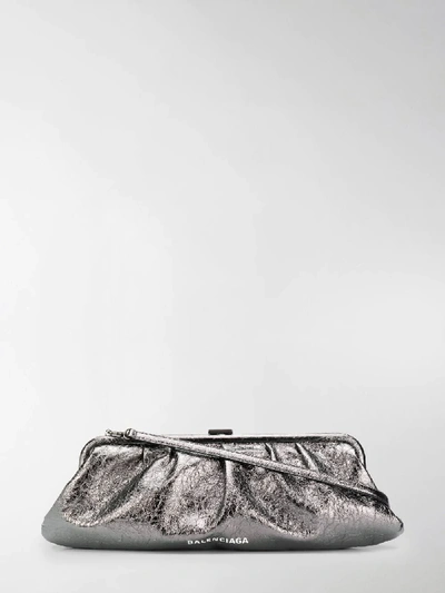 Shop Balenciaga Xl Cloud Clutch Bag In Black