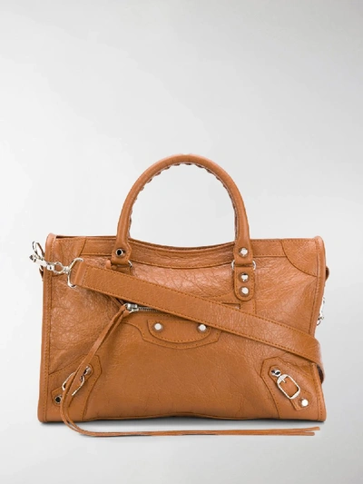 Shop Balenciaga Mini Classic City Shoulder Bag In Neutrals