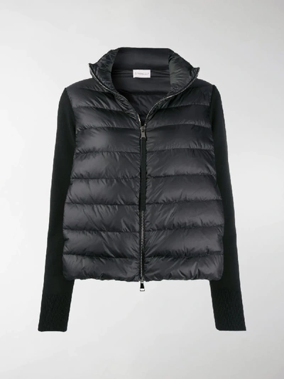 Shop Moncler Panelled Puffer Jacket In Black