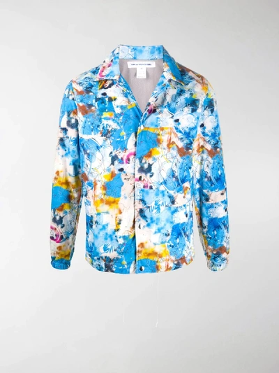 Shop Comme Des Garçons Shirt All-over Print Bomber Jacket In Blue