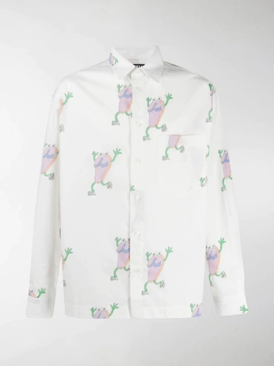 Shop Jacquemus Reversible Jacques Printed Shirt In White