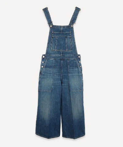 Shop Citizens Of Humanity Lizzie Wide-leg Denim Overalls In Blue