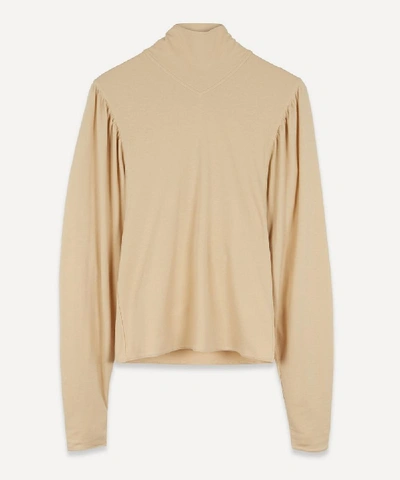 Shop Lemaire Crepe Jersey Foulard Blouse In Almond Milk