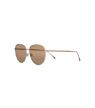 Shop Fendi Light Brown Round Sunglasses
