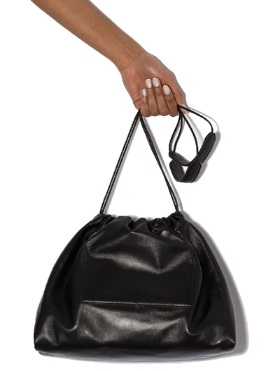 Shop Jil Sander Women's Black Leather Shoulder Bag