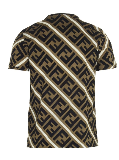 Shop Fendi Men's Brown Cotton T-shirt