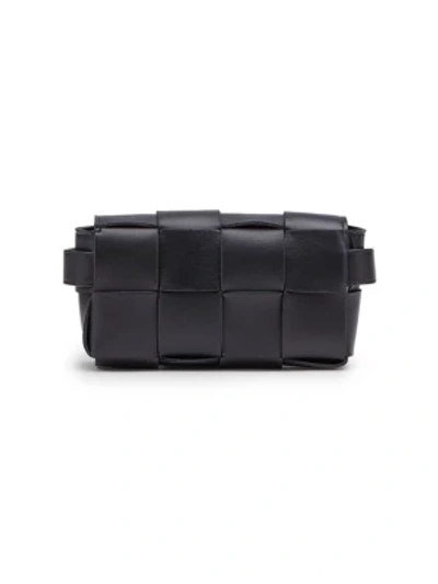 Shop Bottega Veneta Women's The Cassette Leather Belt Bag In Black