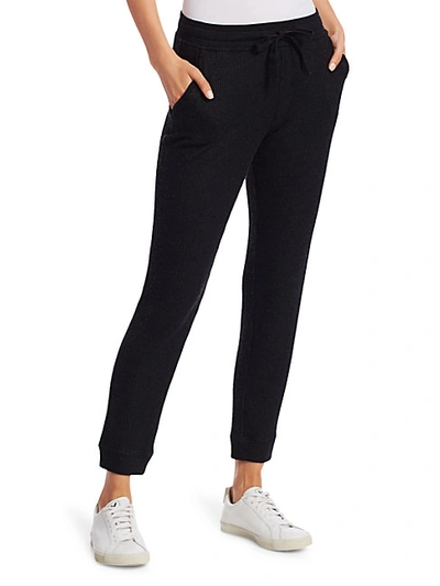 Shop Atm Anthony Thomas Melillo Waffle Knit Cropped Jogging Pants In Black
