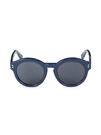 Shop Stella Mccartney 48mm Round Sunglasses In Blue